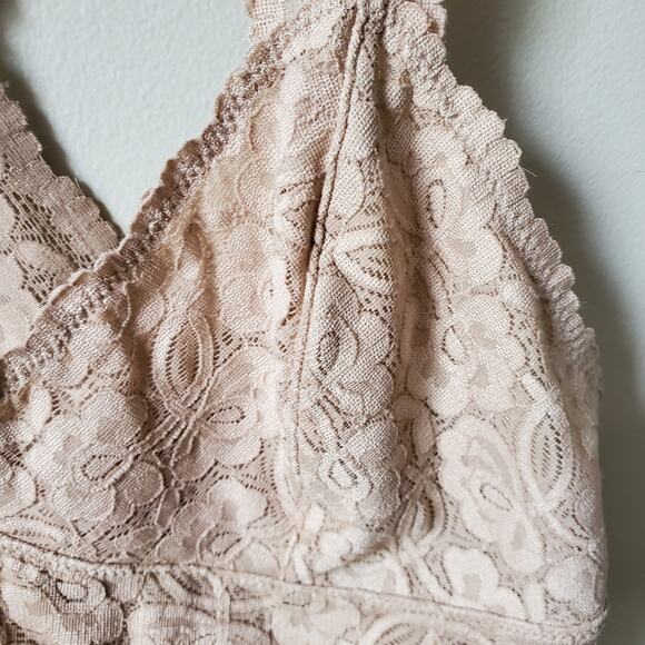 Free People Galloon Raceback Nude Lace Bralette L Lace Neutral Romantic Feminine - Picture 3 of 8